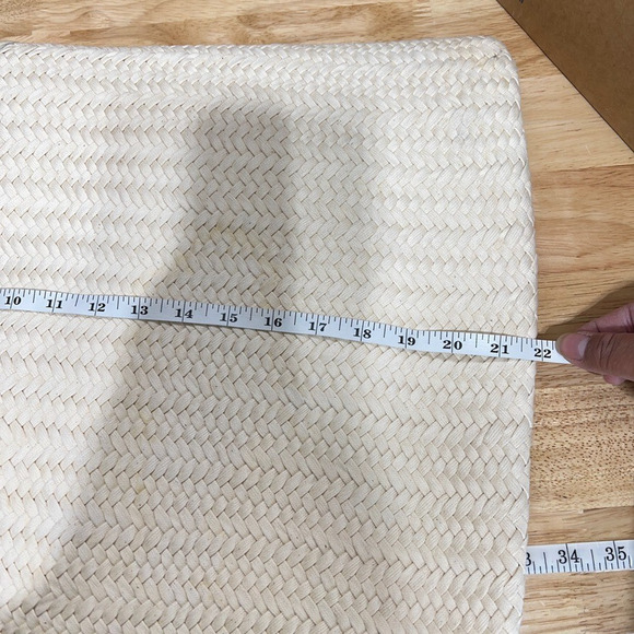 Banana Republic Handbag Woven Cotton Textile Handle Bag Resort Beach - Picture 8 of 11